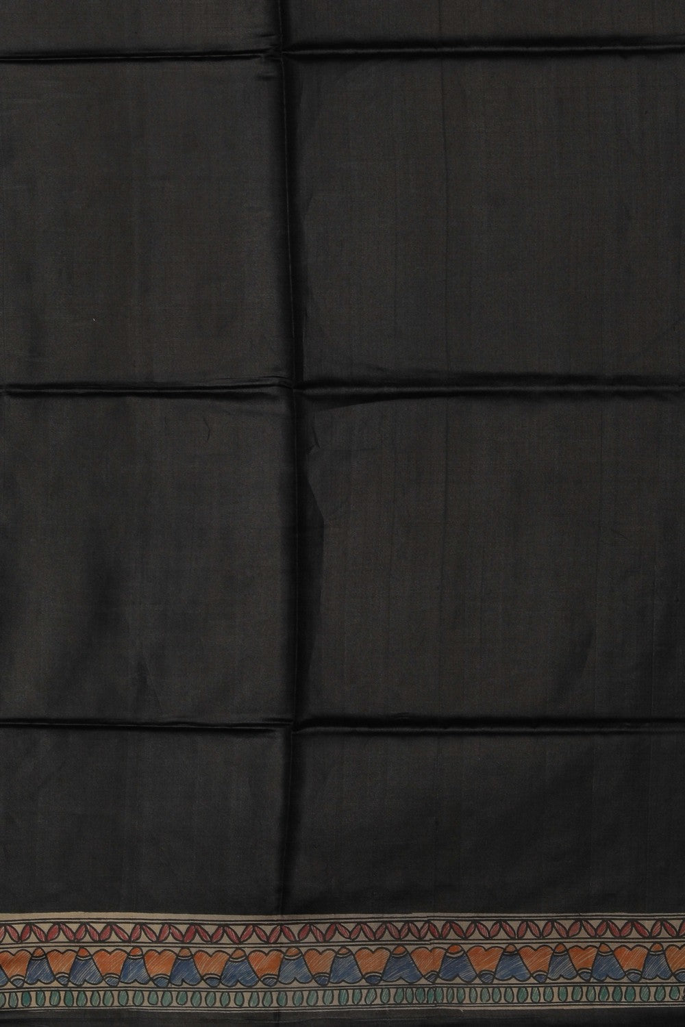 Image of Tussar Silk Madhubani Painted Saree