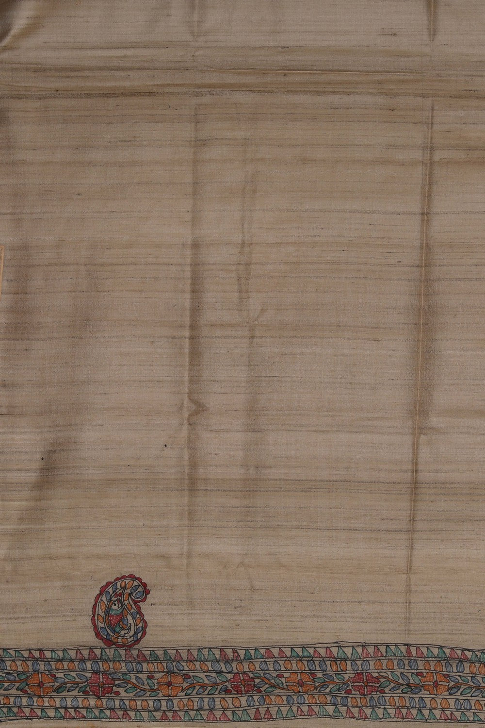 Tussar Silk Madhubani Painted Saree