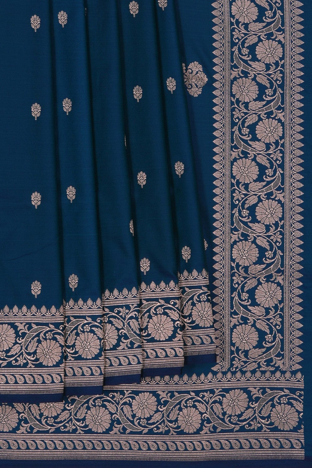 Image of Banarasi Satin Silk Blue Saree