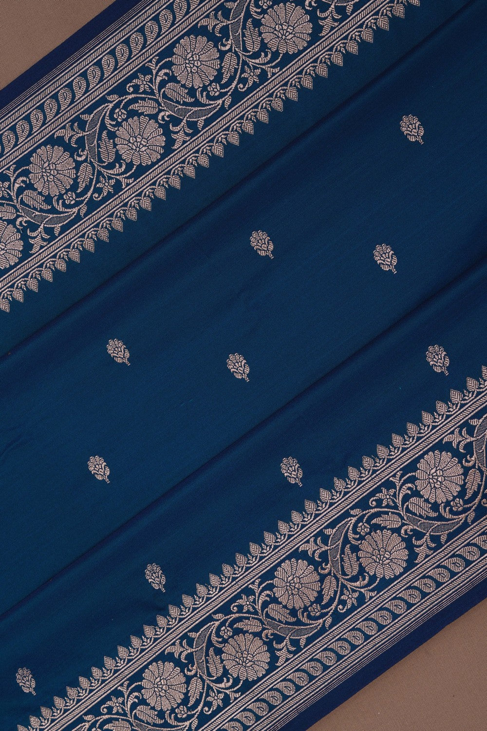 Image of Banarasi Satin Silk Blue Saree
