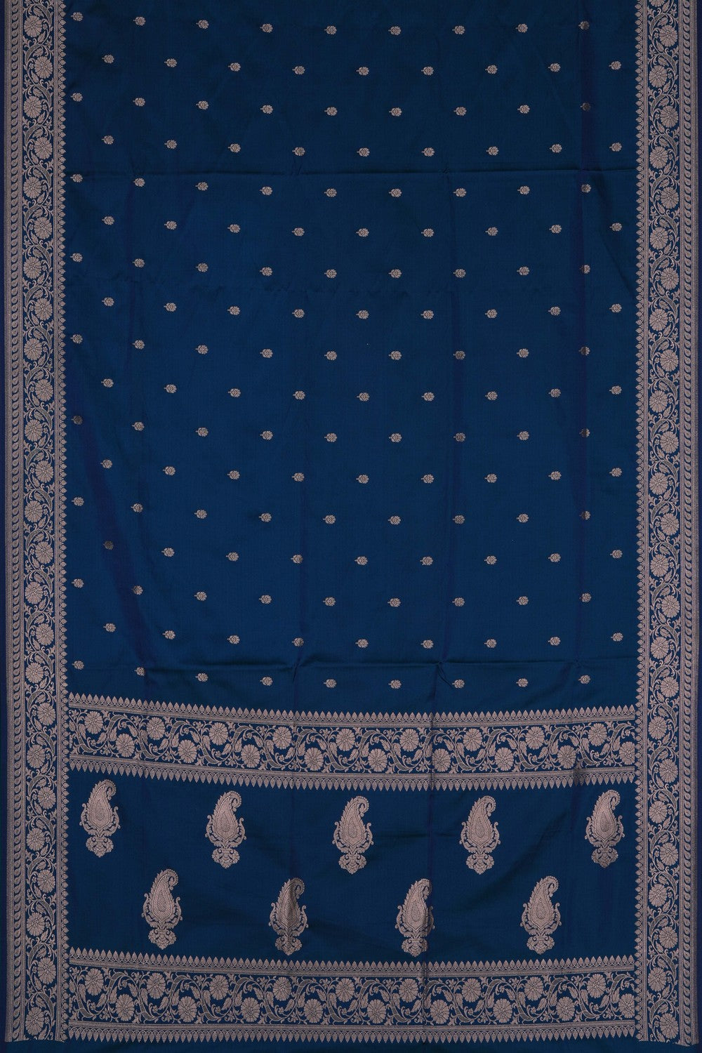 Image of Banarasi Satin Silk Blue Saree