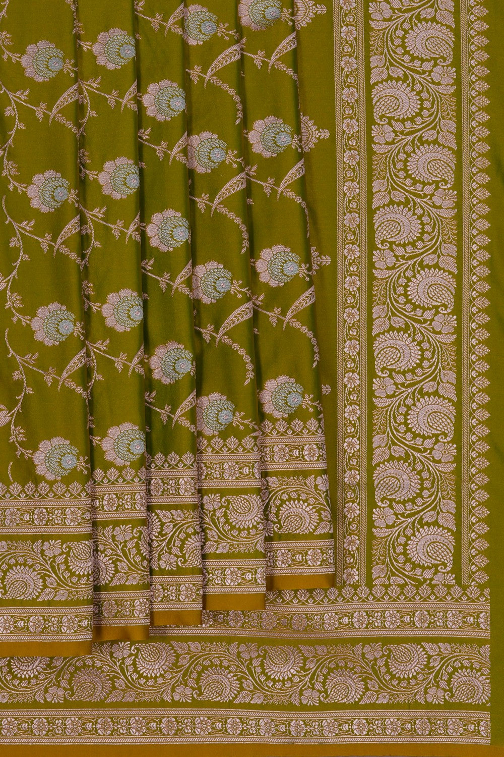 Image of Banarasi Satin Silk Spring Green Saree