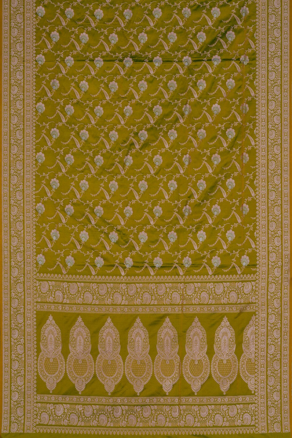 Image of Banarasi Satin Silk Spring Green Saree