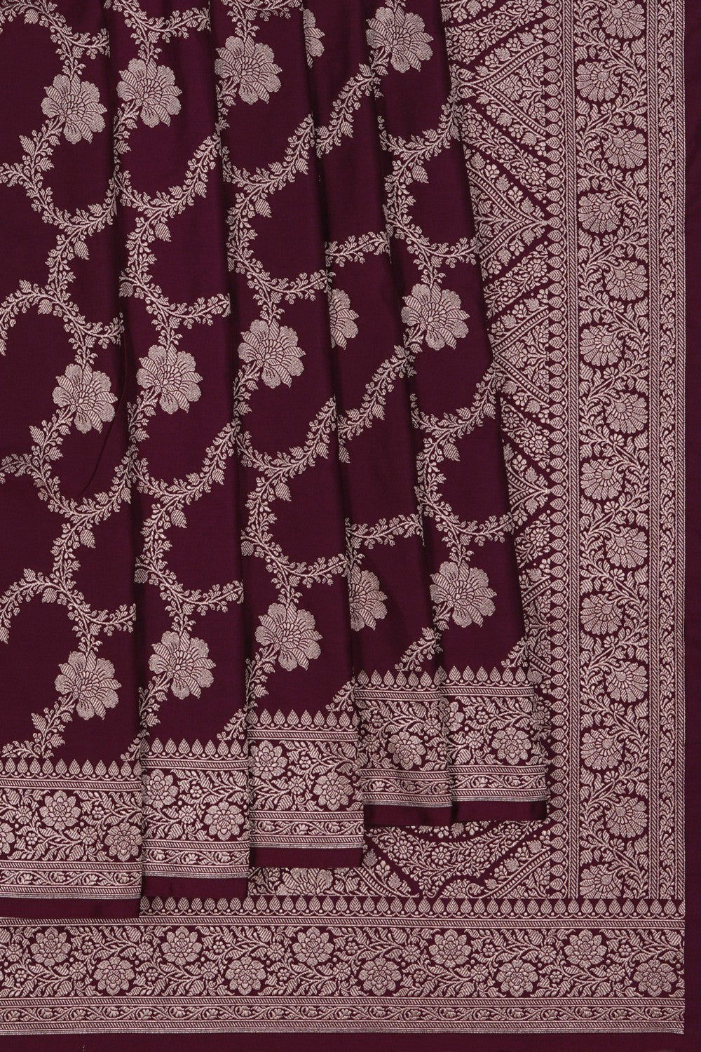 Image of Banarasi Satin Silk Maroon Saree