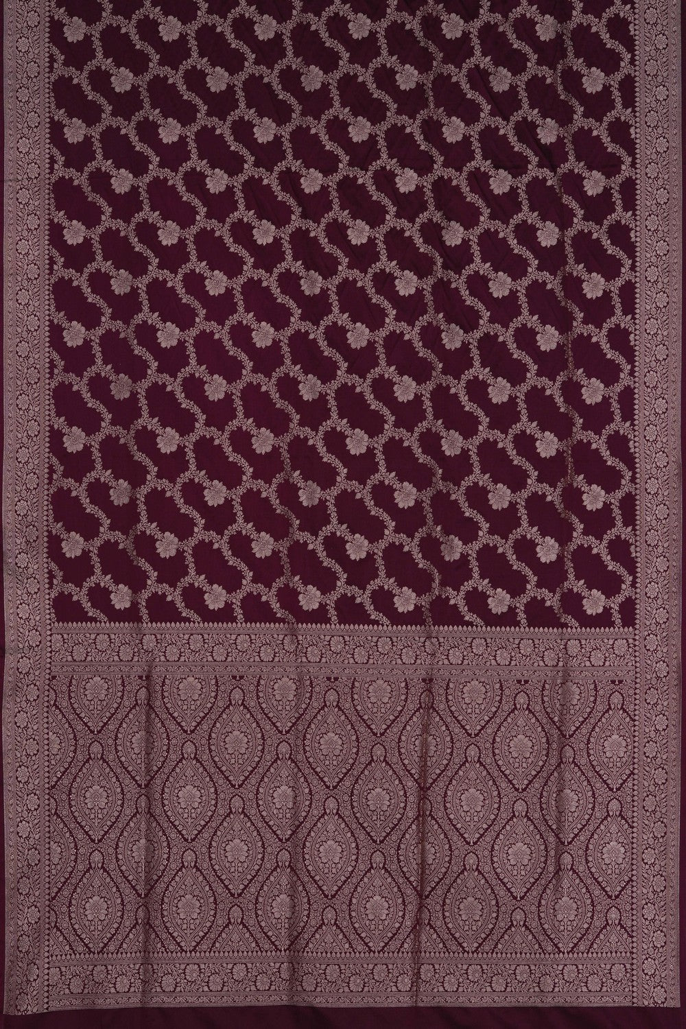 Image of Banarasi Satin Silk Maroon Saree