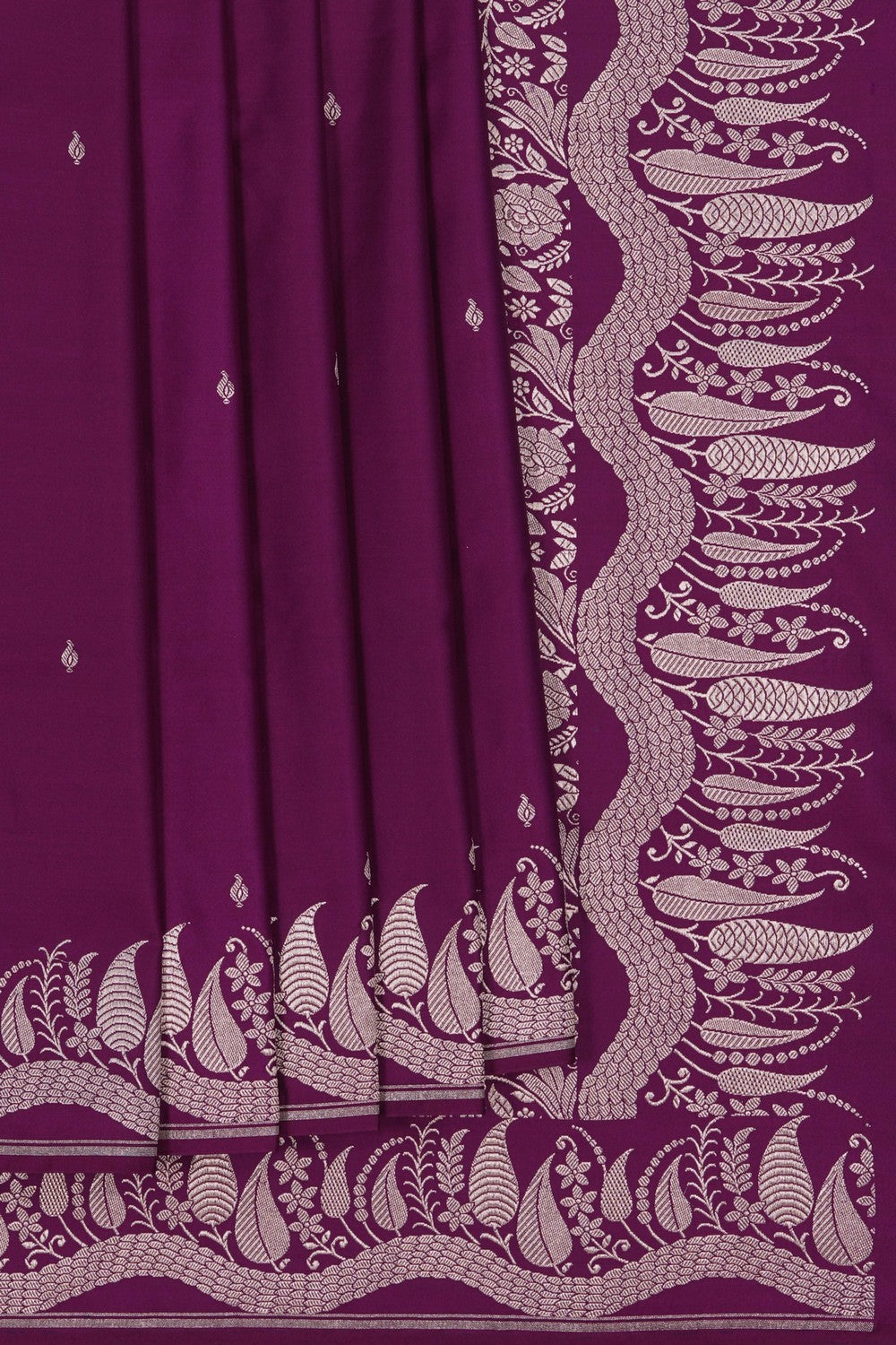 Image of Banarasi Satin Silk Purple Saree
