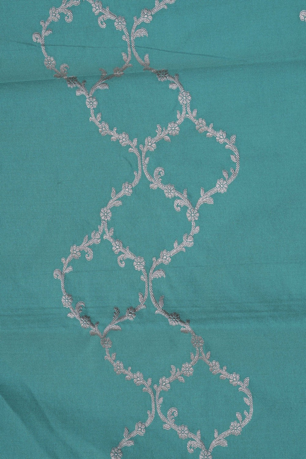 Image of Banarasi Satin Silk Sea Blue Saree