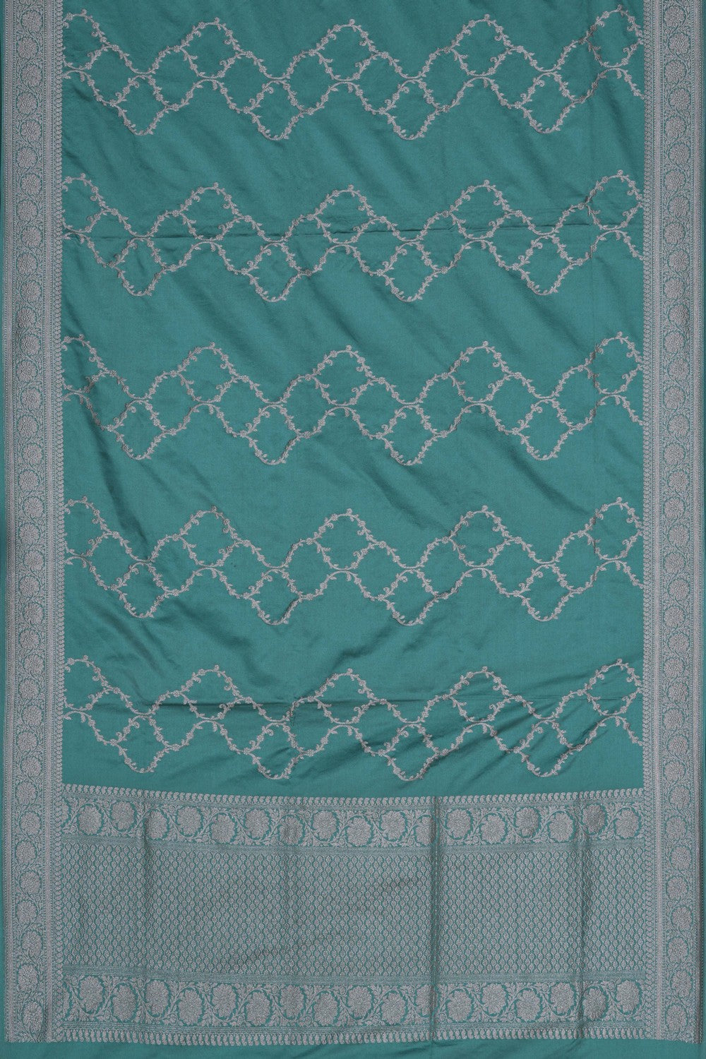 Image of Banarasi Satin Silk Sea Blue Saree