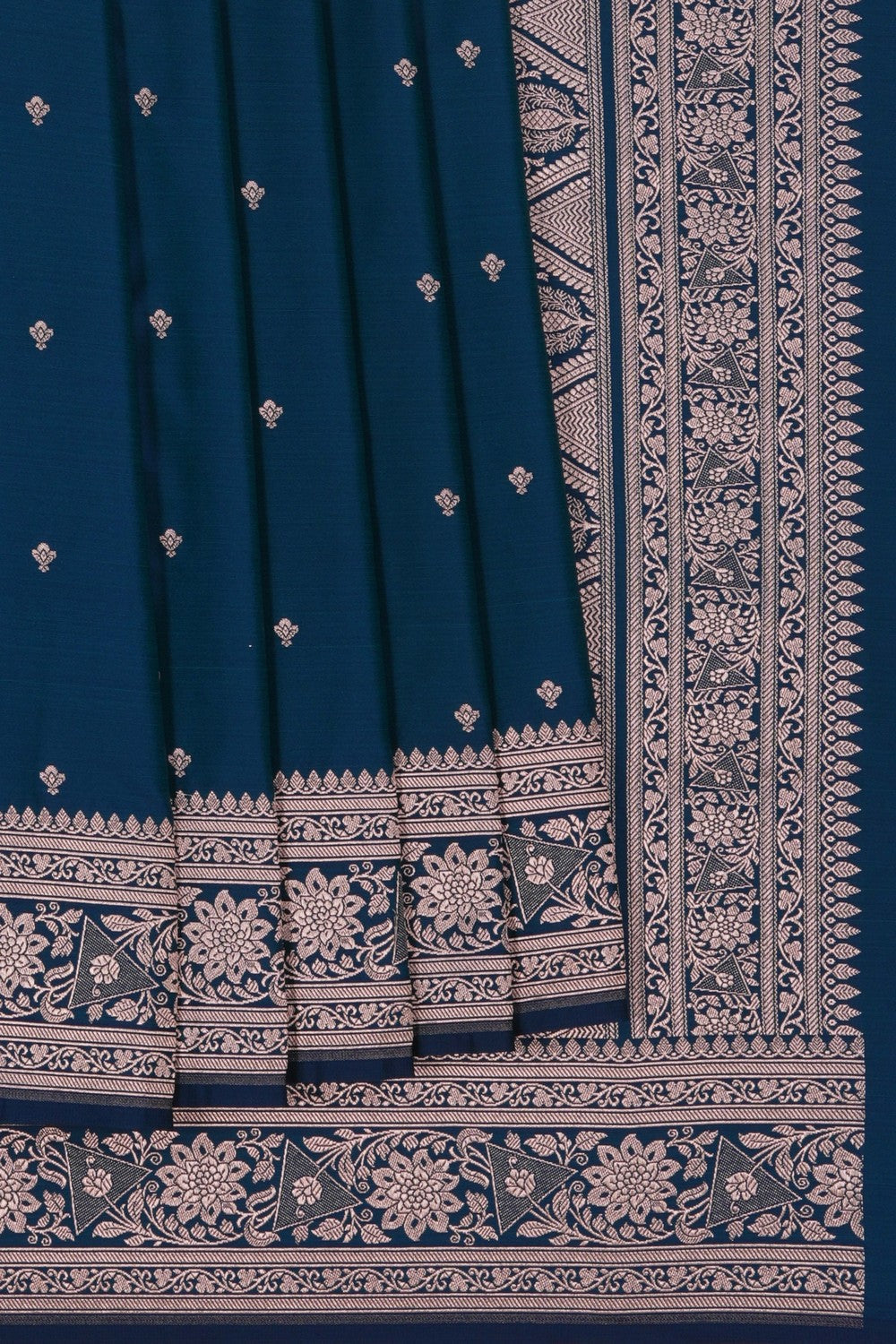 Image of Banarasi Satin Silk Blue Saree