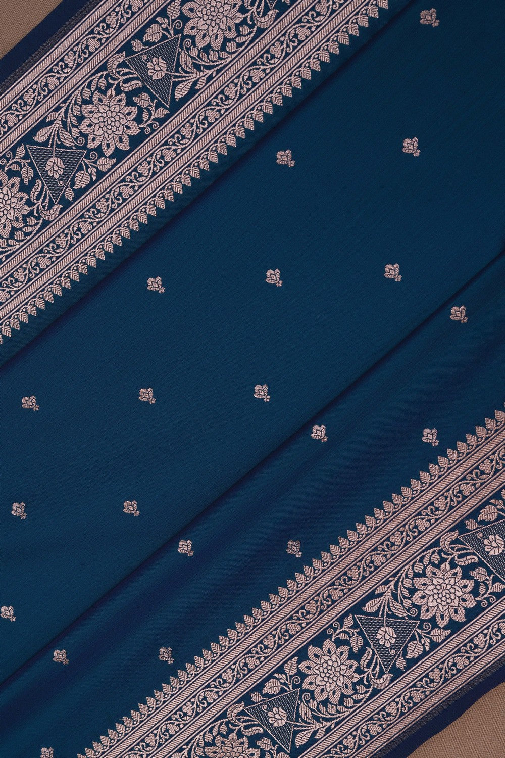 Image of Banarasi Satin Silk Blue Saree