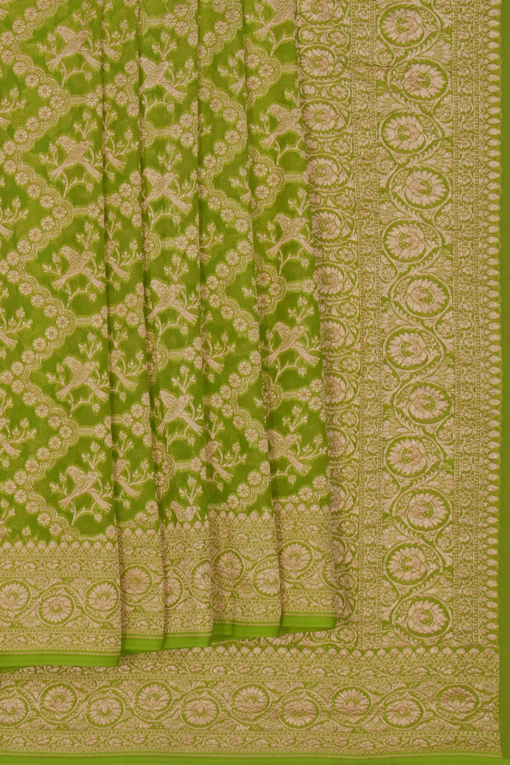Image of Banarasi Georgette Green Saree
