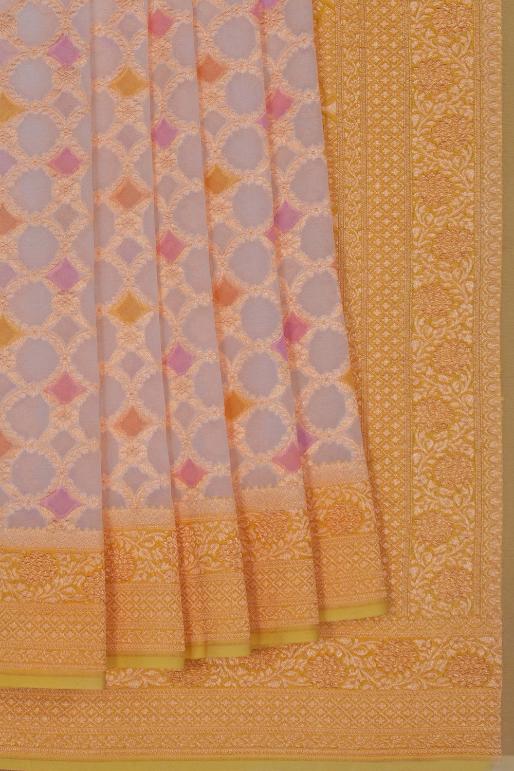 Image of Banarasi Georgette Off-White Saree