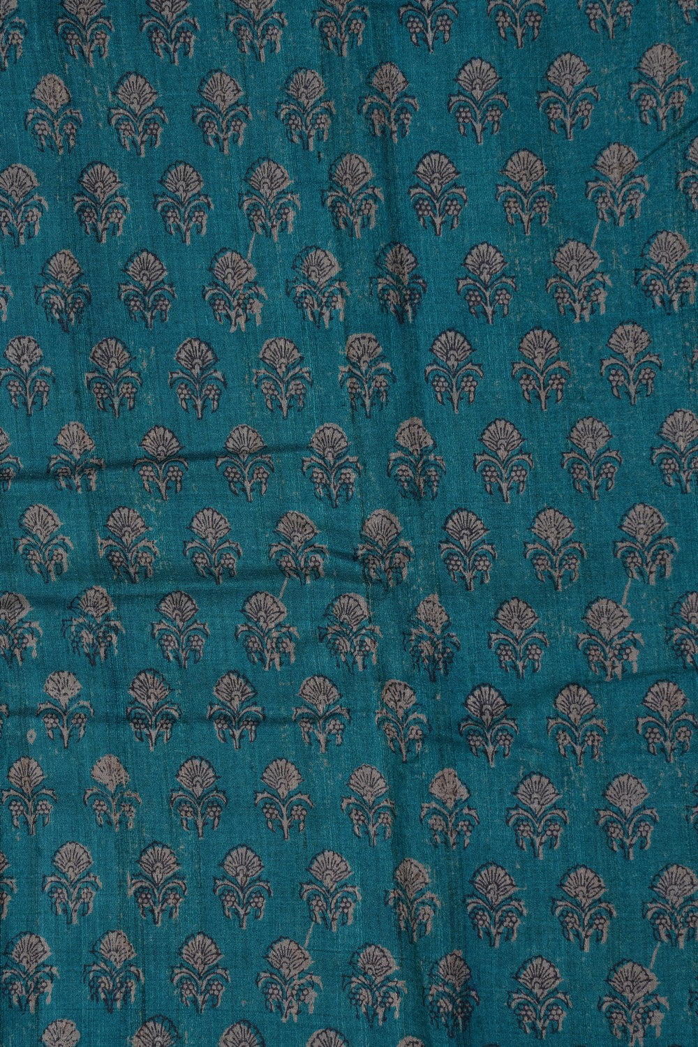 Image of A Floral Printed Tussar Silk Saree