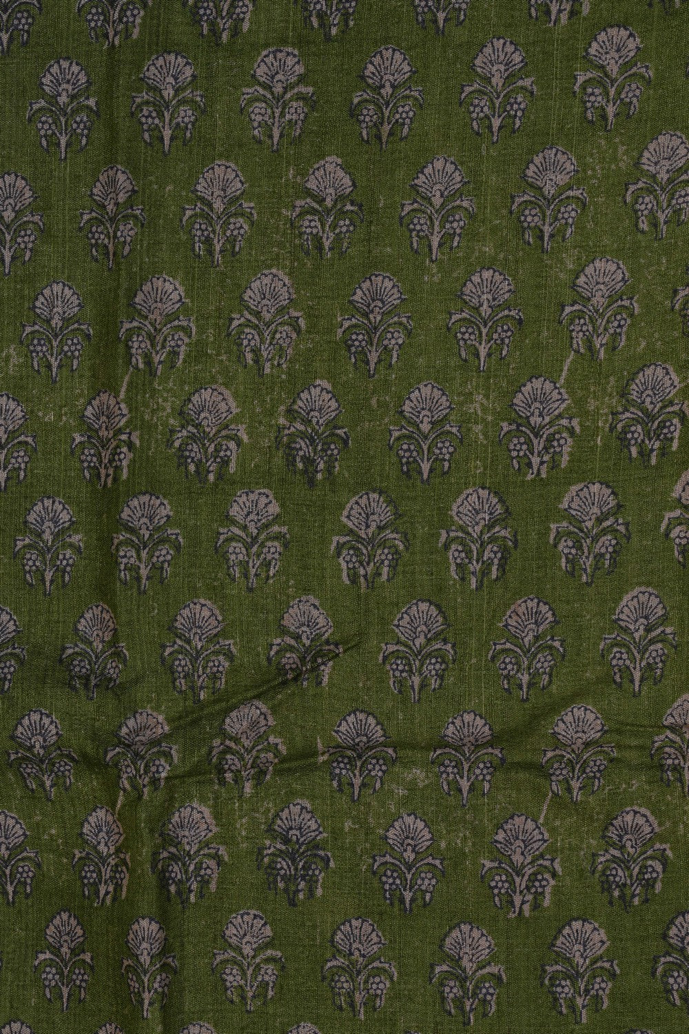 Image of A Floral Printed Tussar Silk Saree