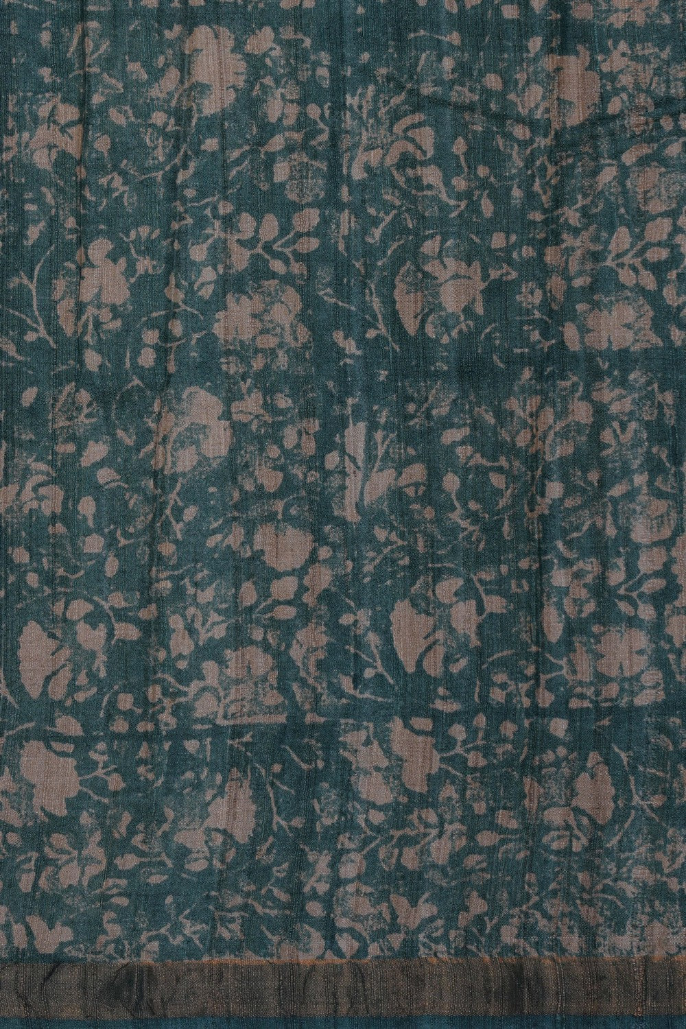 Image of A Floral Printed Tussar Silk Saree