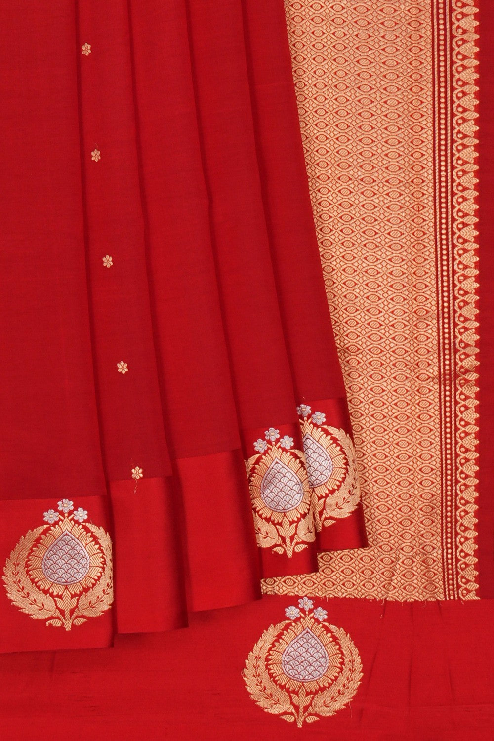 Image of Banarasi Silk Red Saree