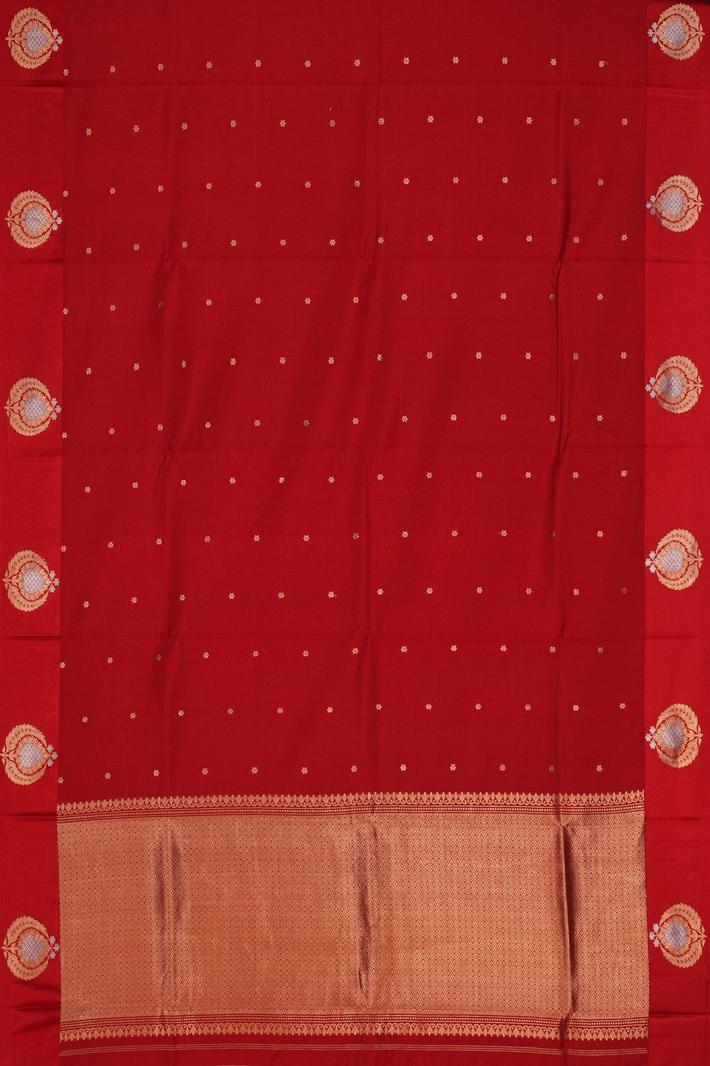Image of Banarasi Silk Red Saree