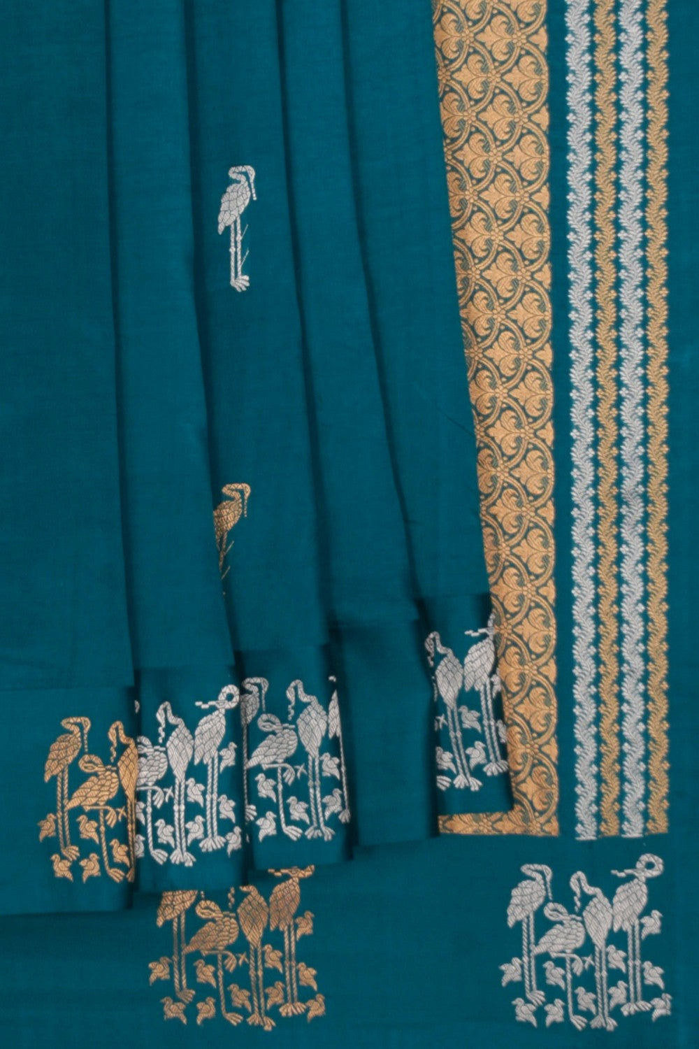 Image of Banarasi Silk Blue Saree