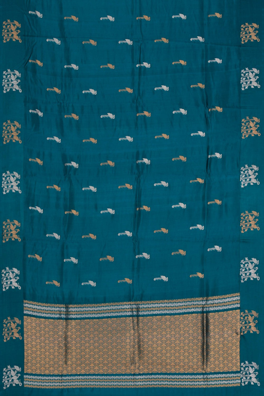 Image of Banarasi Silk Blue Saree