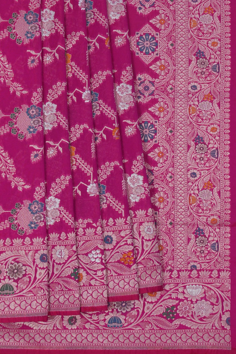 Image of Banarasi Brocade Silk Pink Saree