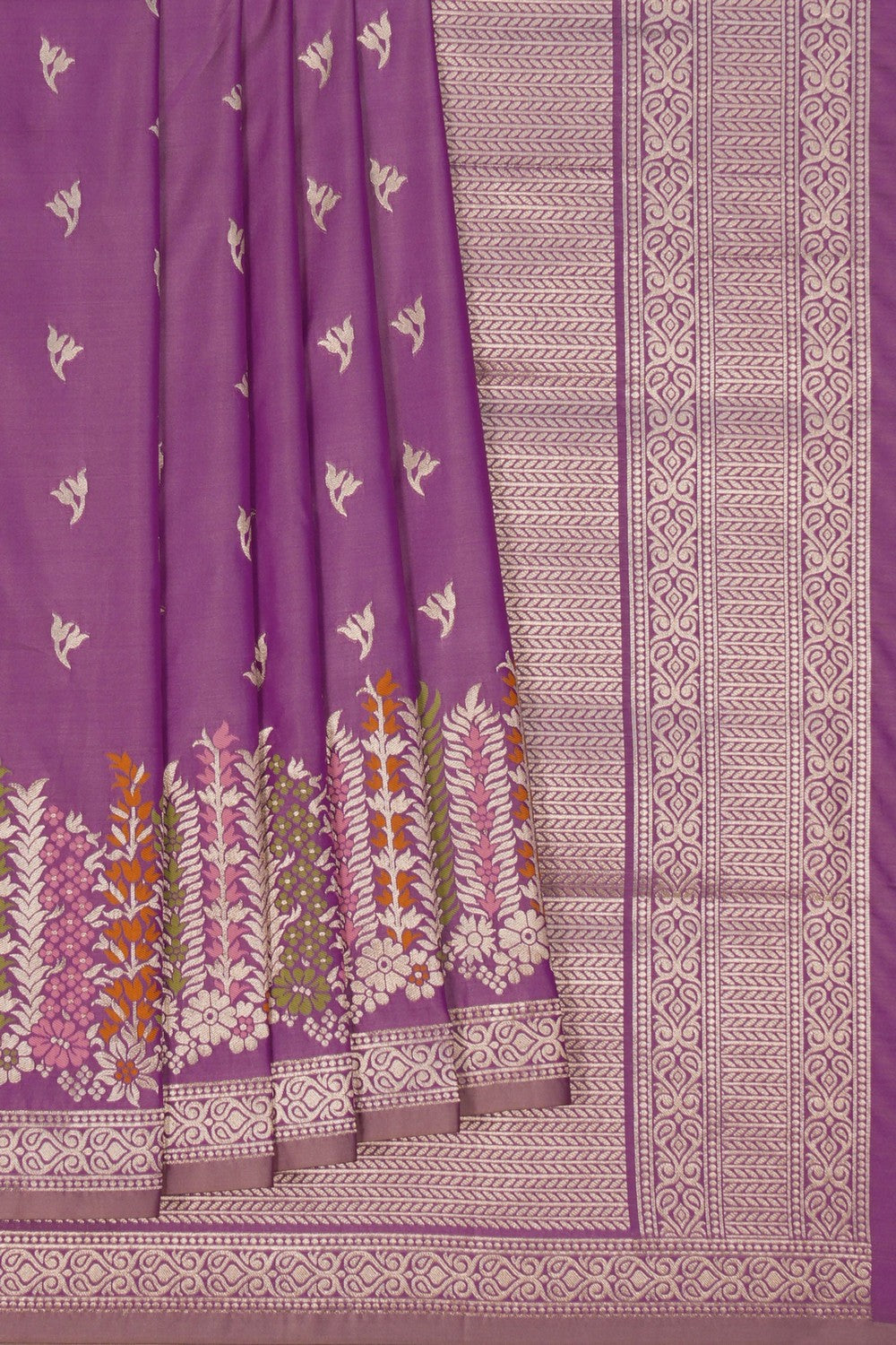 Image of Banarasi Brocade Silk Purple Saree