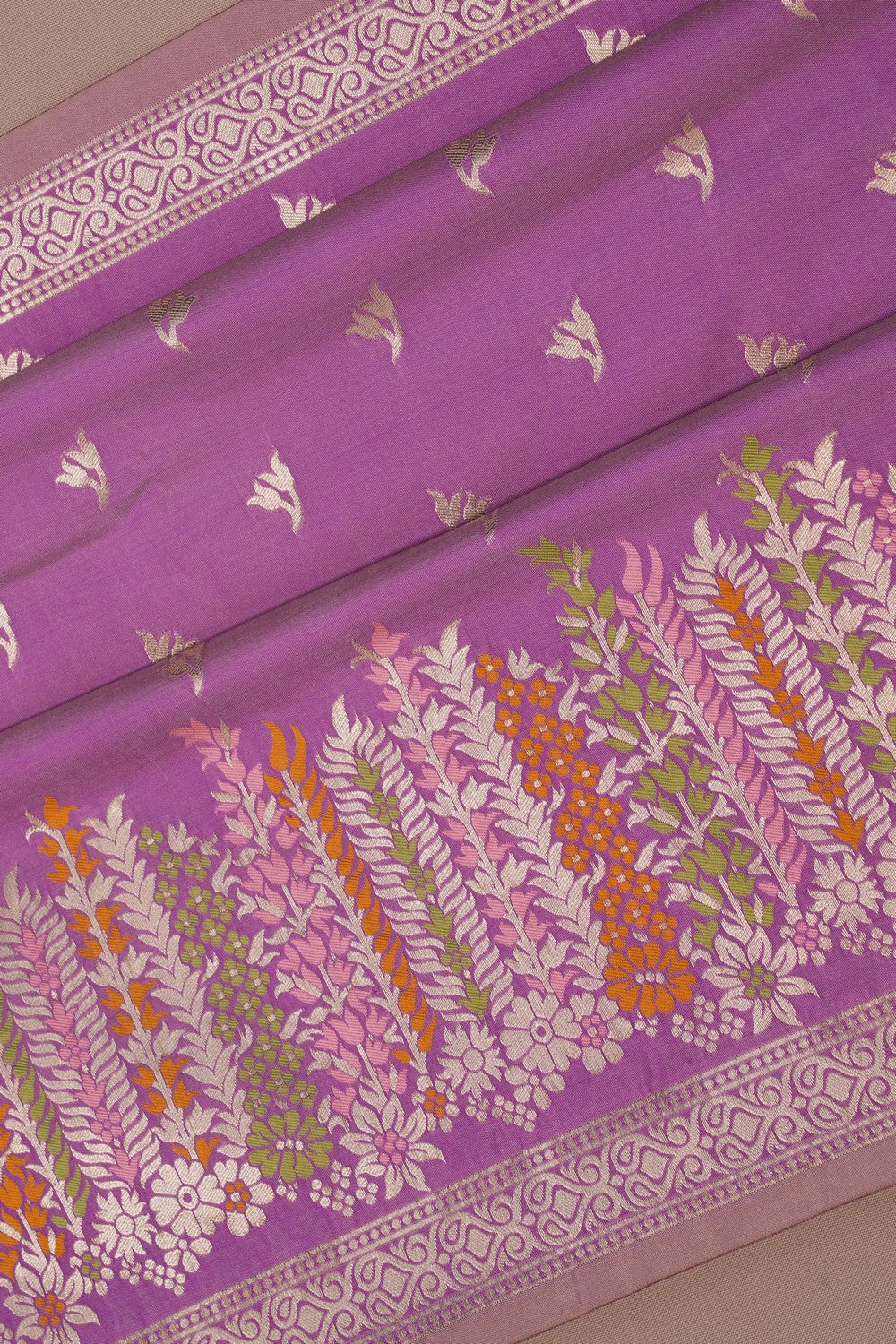 Image of Banarasi Brocade Silk Purple Saree