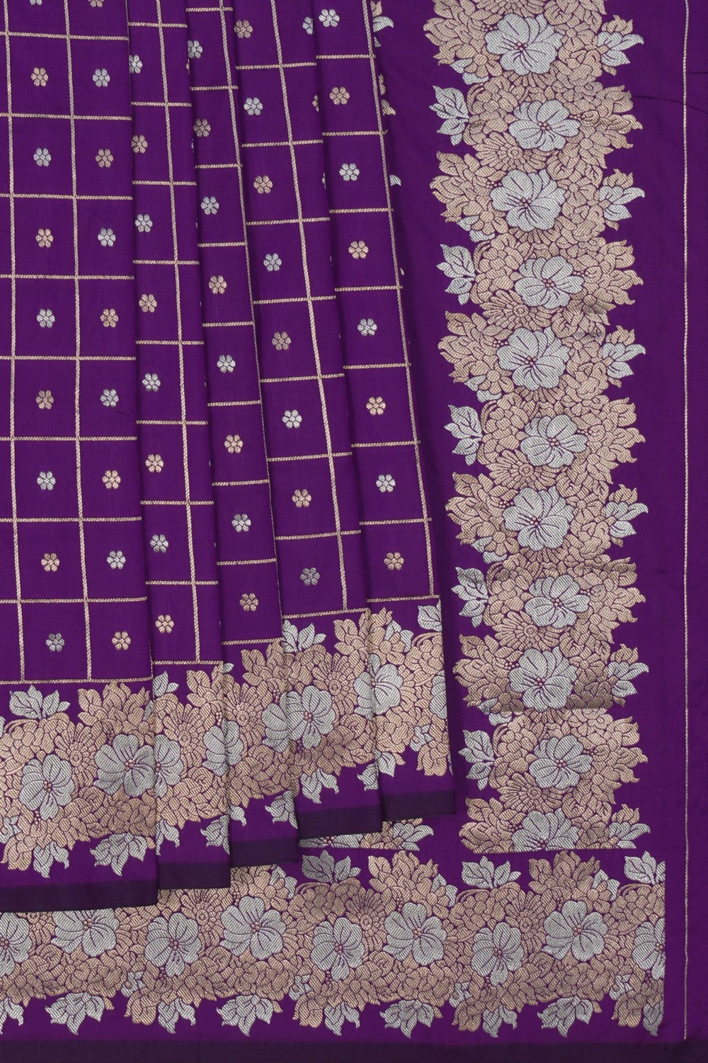 Image of Banarasi Kattam Silk Purple Saree