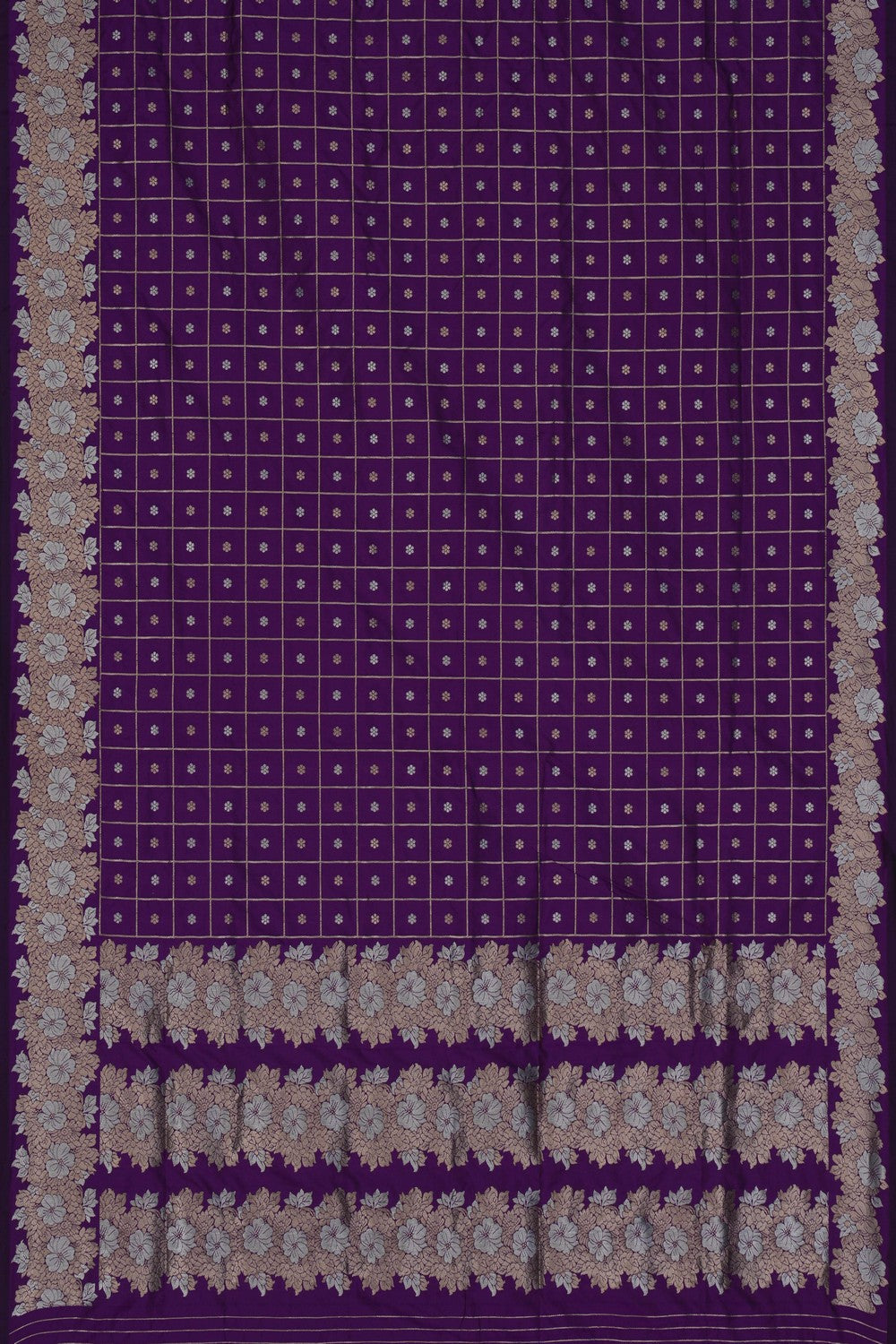 Image of Banarasi Kattam Silk Purple Saree