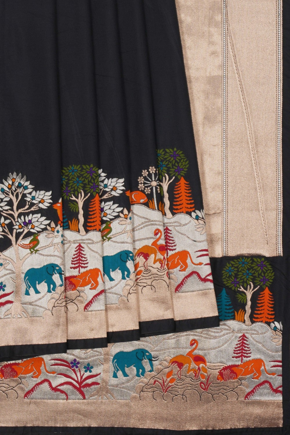 Image of Banarasi Silk Black Saree