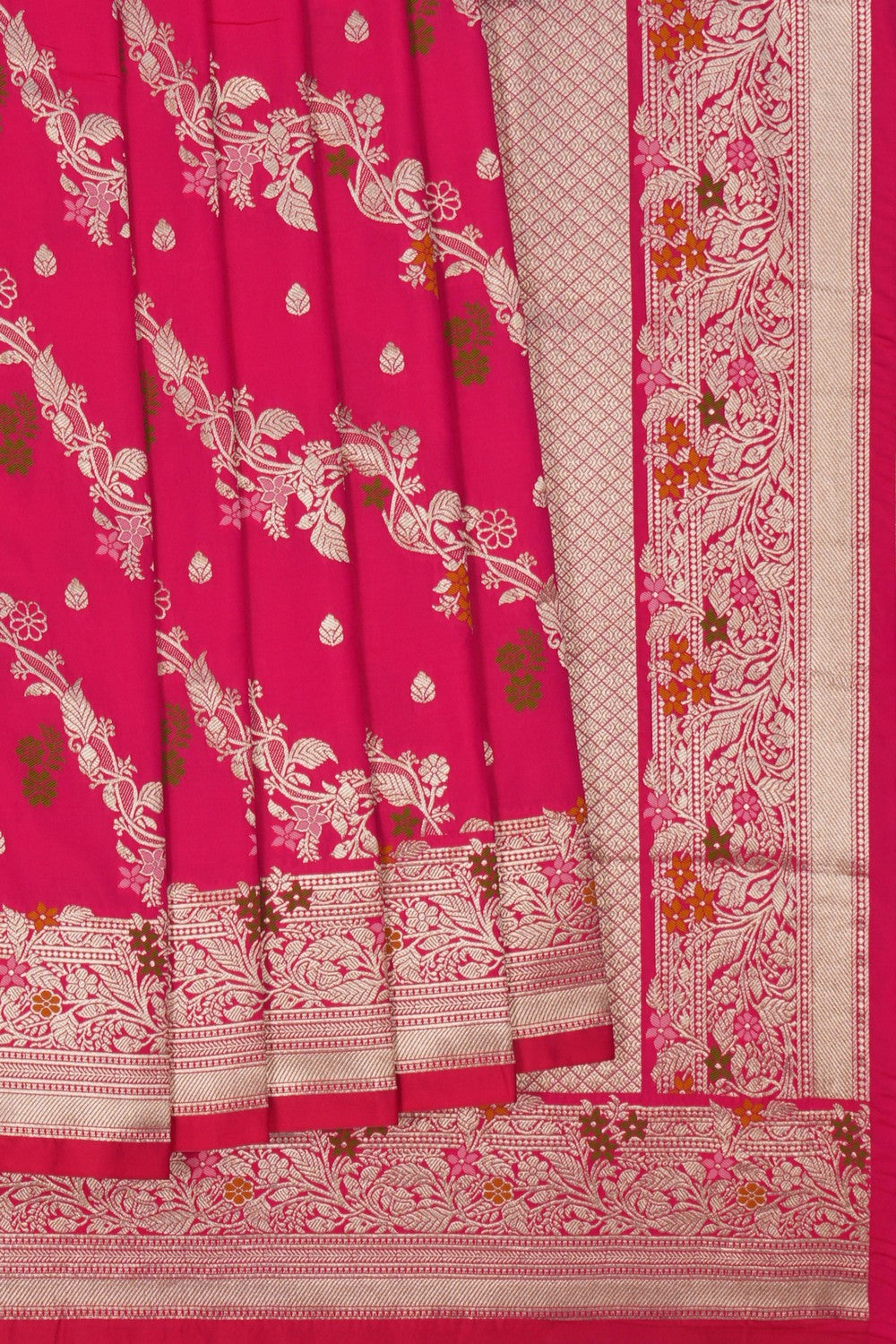 Image of Banarasi Brocade Silk Pink Saree