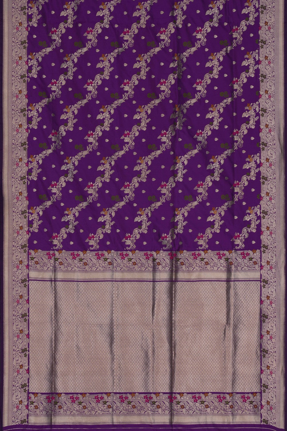Image of Banarasi Brocade Silk Purple Saree