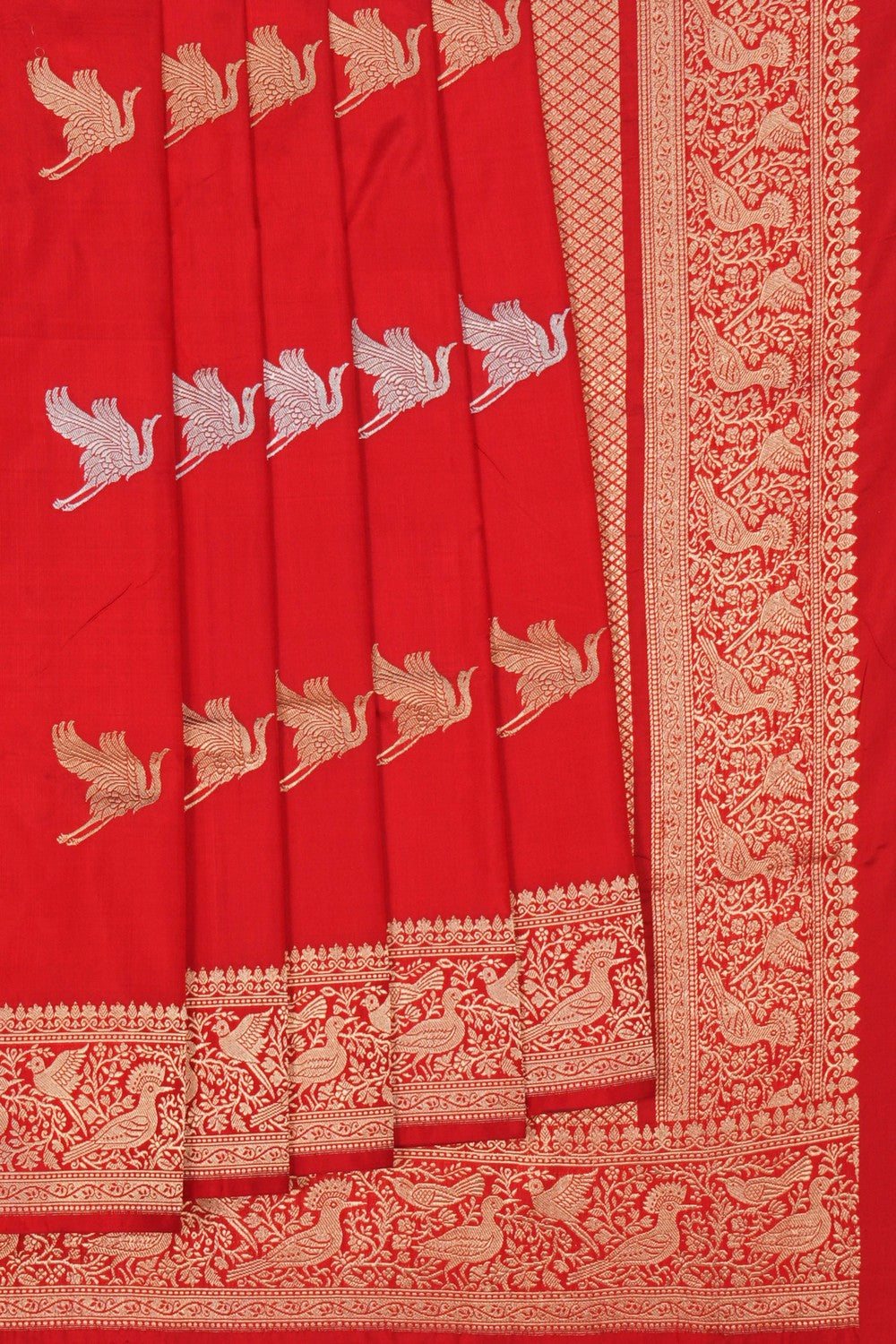 Image of Banarasi Silk Red Saree