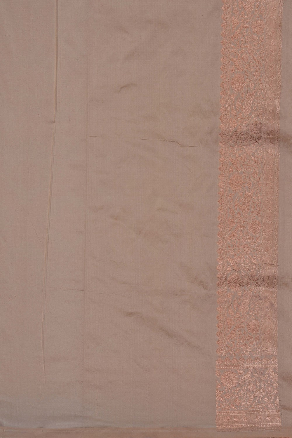 Image of Banarasi Brocade Silk Cream Saree