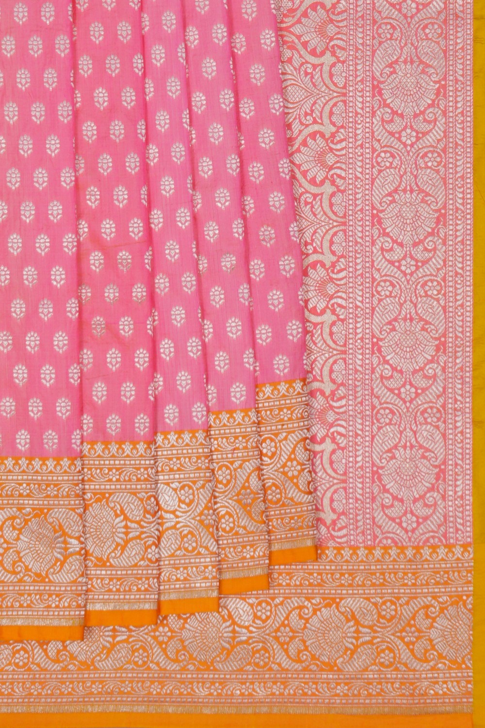 Image of Banarasi Brocade Silk Pink Saree