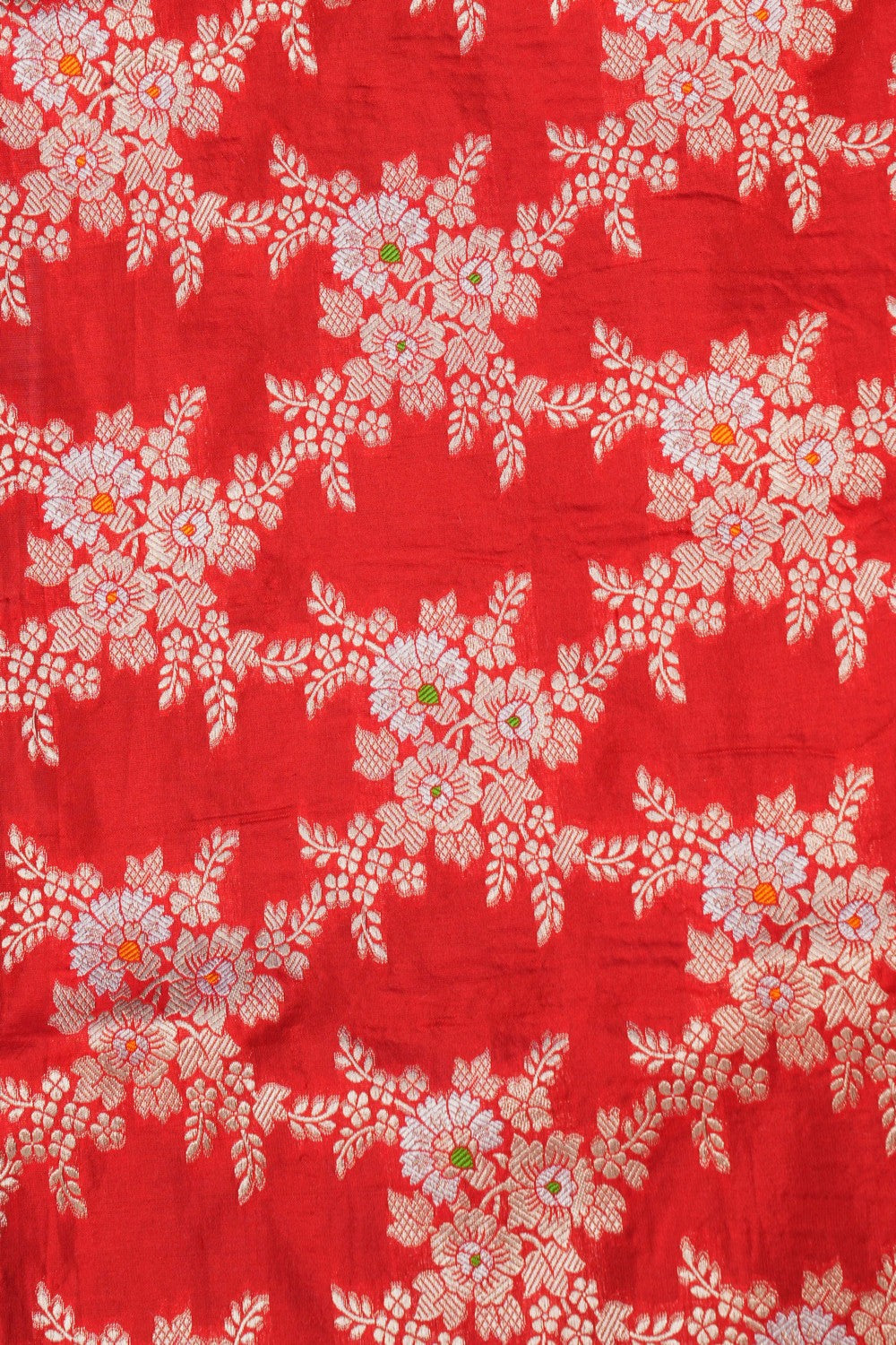 Image of Banarasi Brocade Silk Red Saree