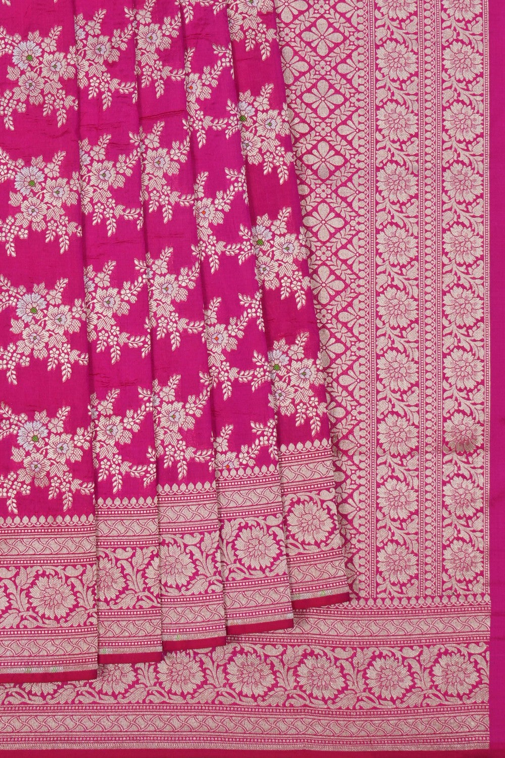 Image of Banarasi Brocade Silk Pink Saree