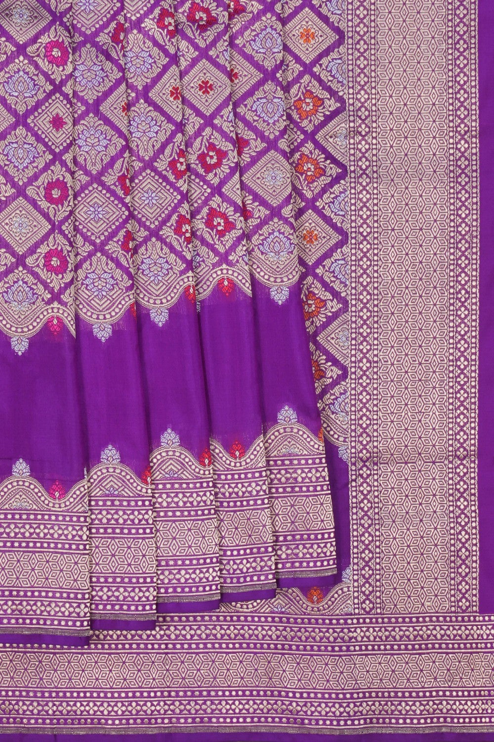 Image of Banarasi Brocade Silk Purple Saree