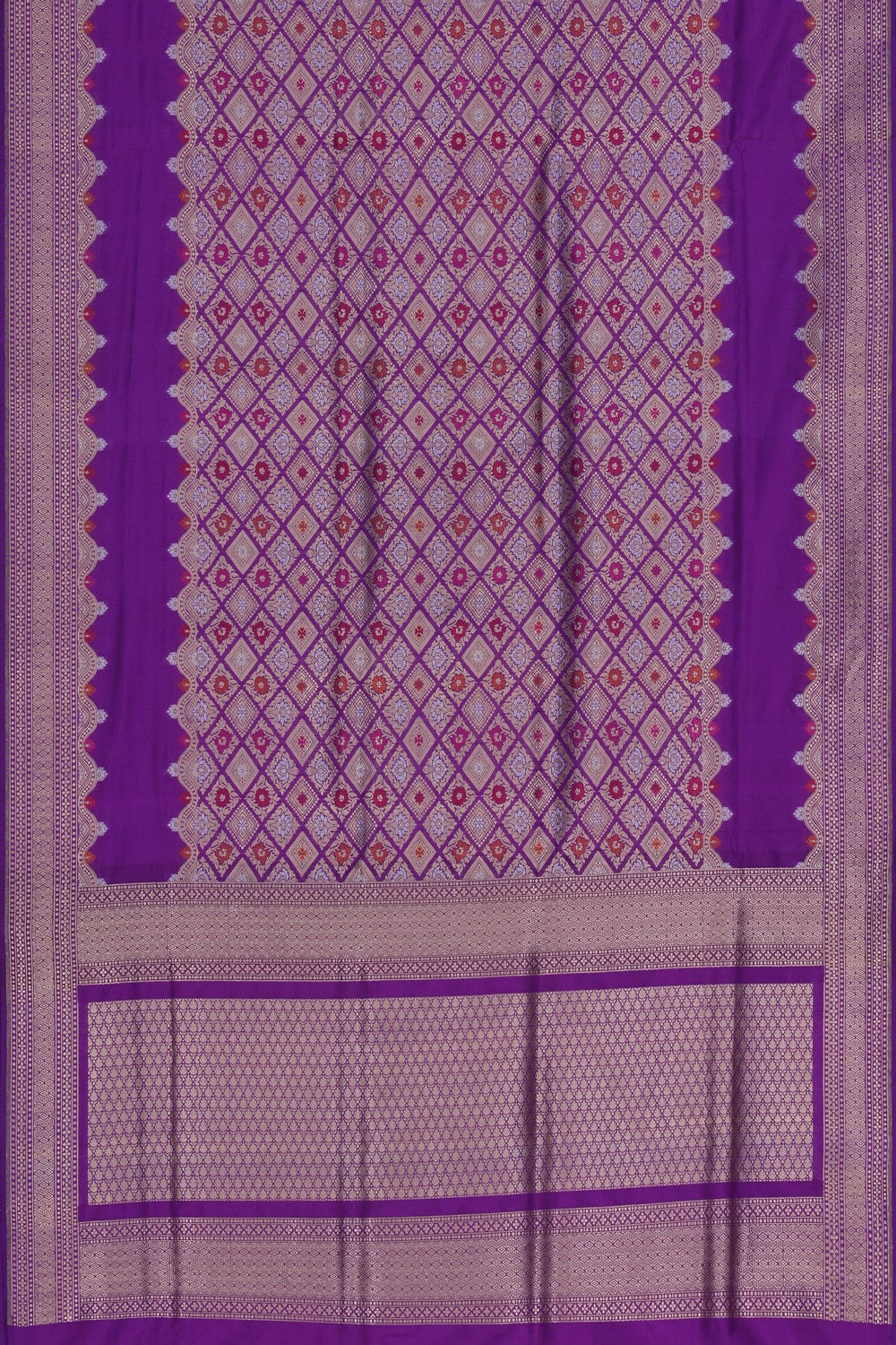 Image of Banarasi Brocade Silk Purple Saree