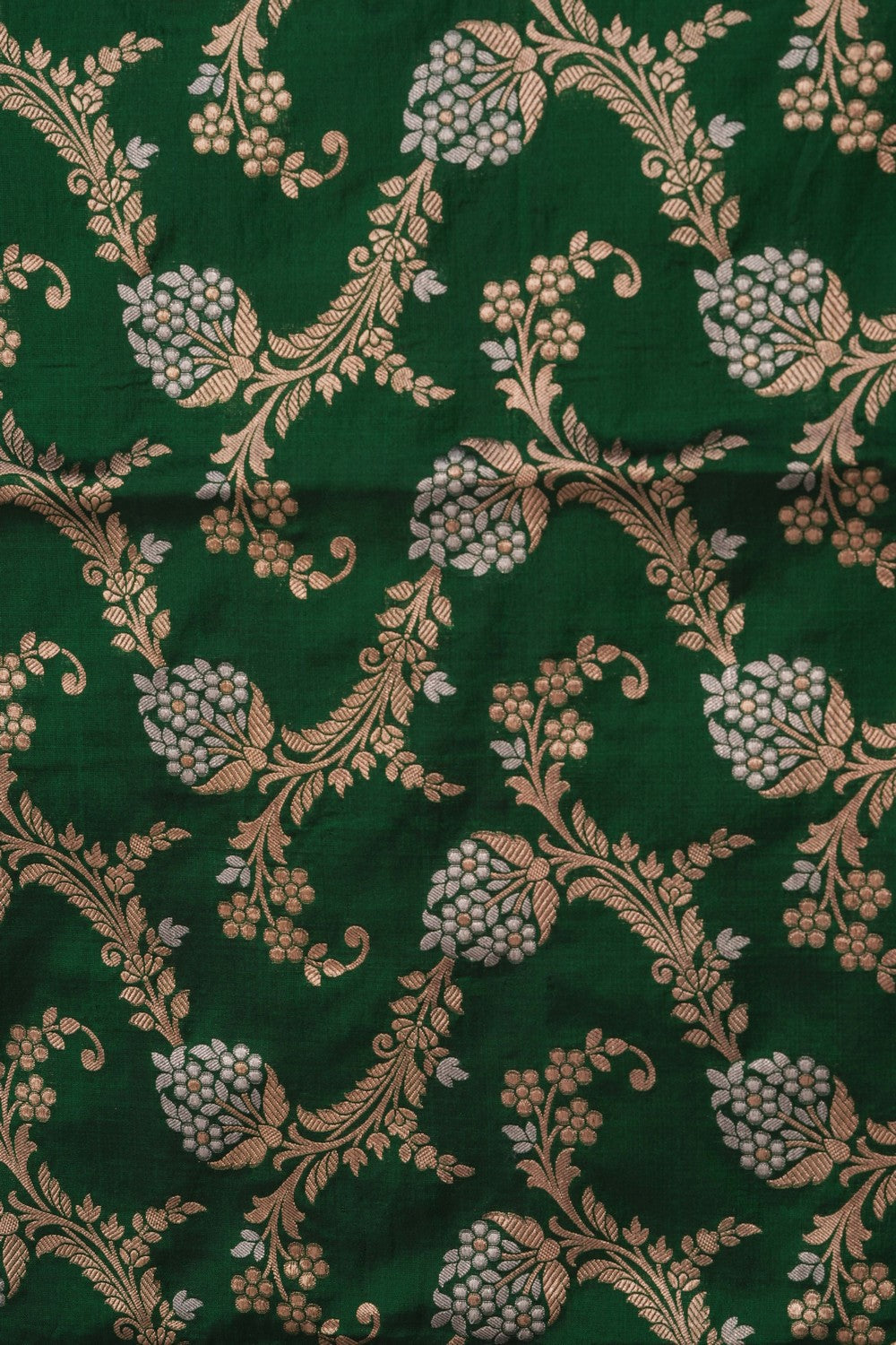 Image of Banarasi Brocade Silk Green Saree