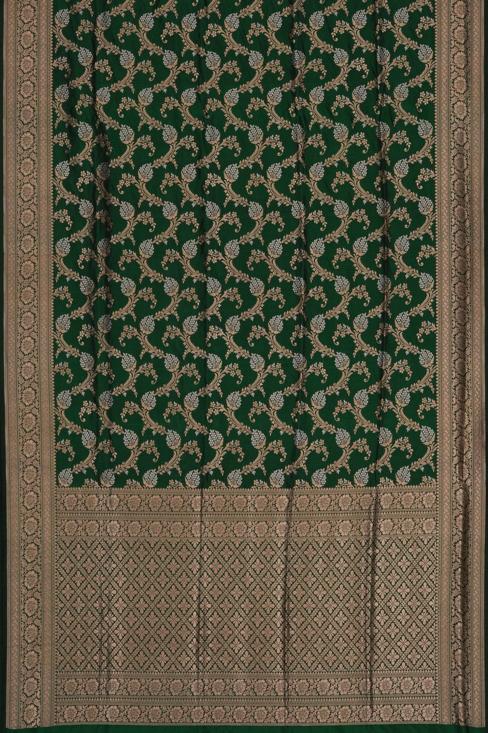 Image of Banarasi Brocade Silk Green Saree