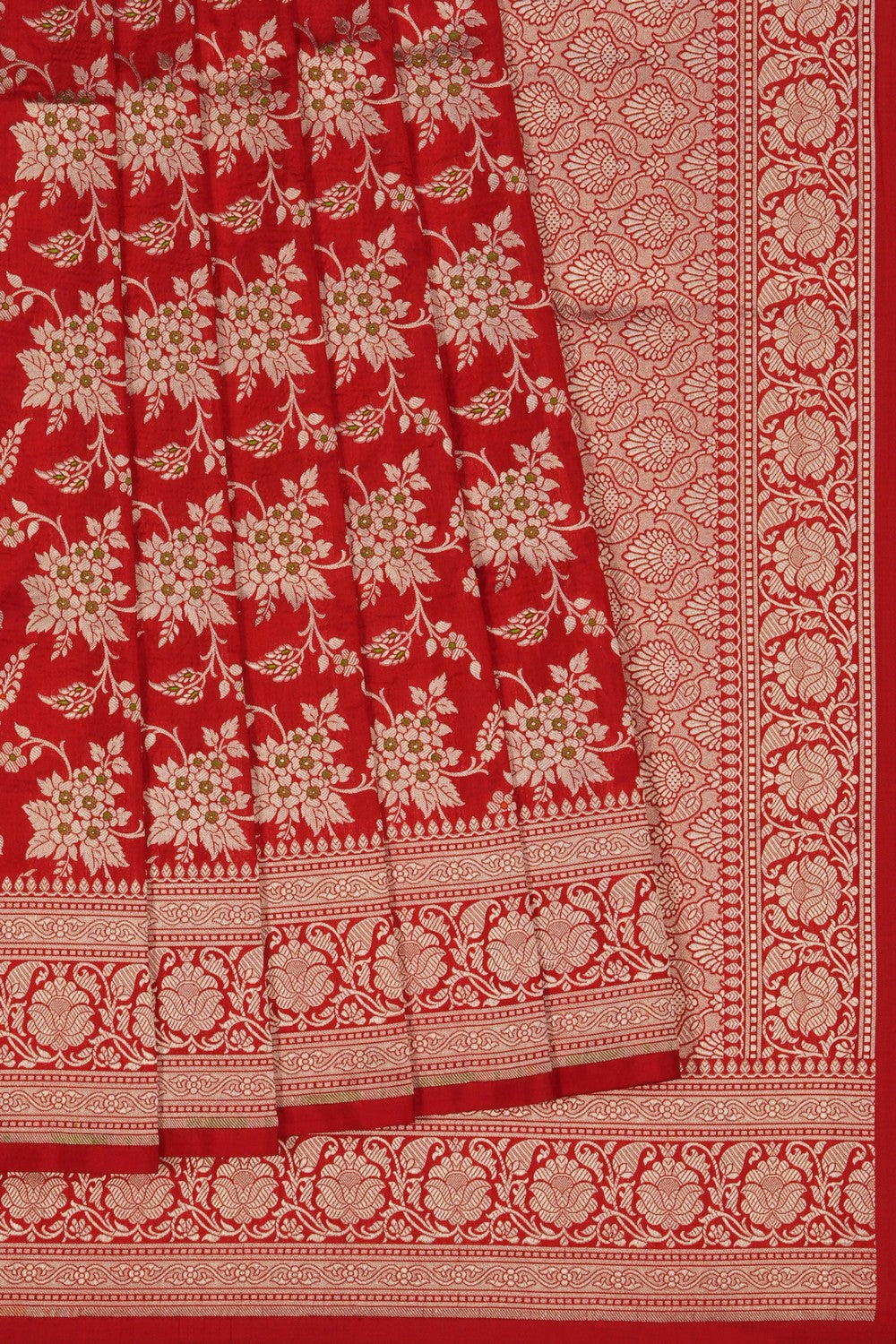 Image of Banarasi Silk Red Saree