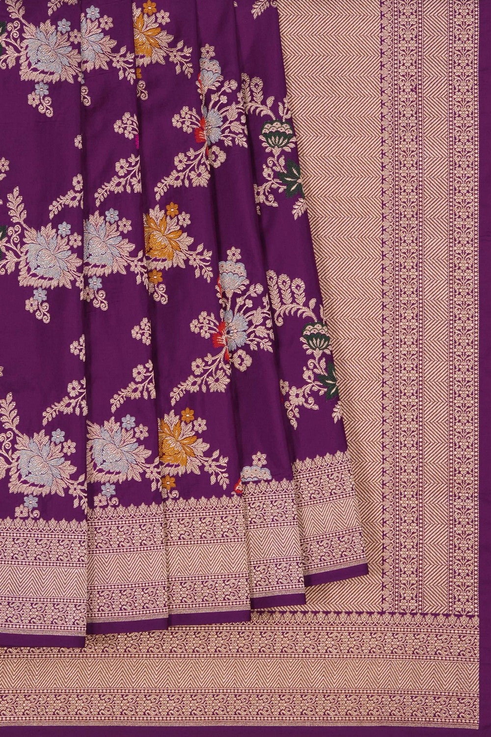 Image of Banarasi Silk Purple Saree