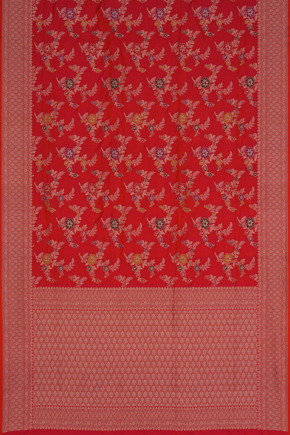 Image of Banarasi Silk Orange Saree