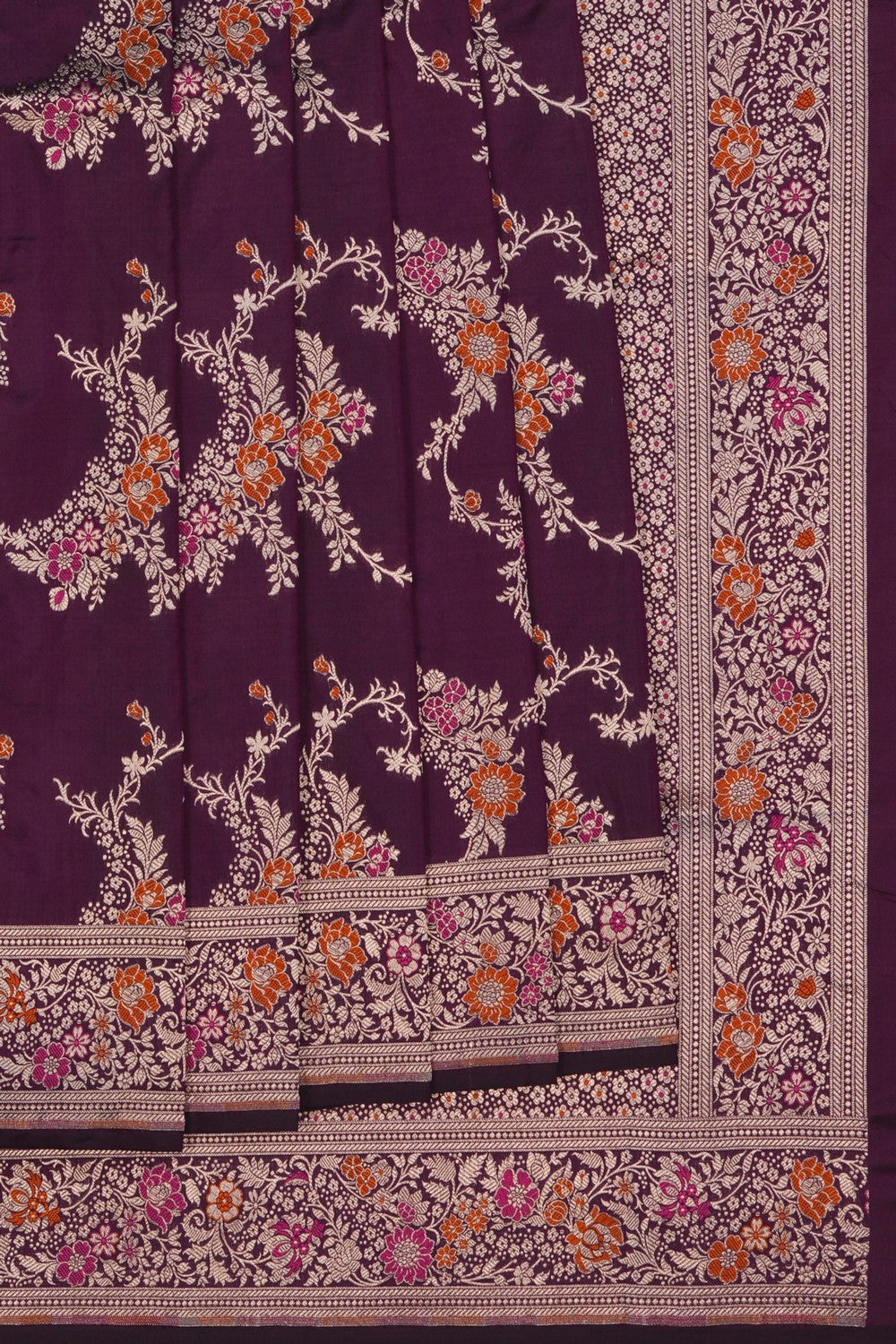 Image of Banarasi Brocade Silk Purple Saree