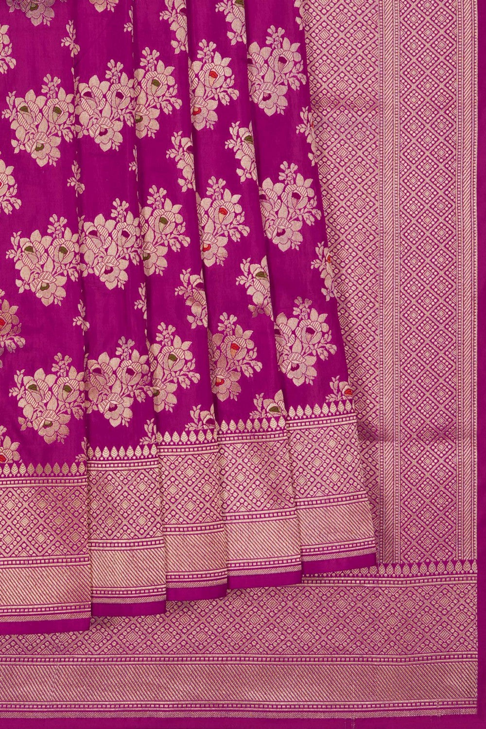 Image of Banarasi Brocade Silk Pink Saree