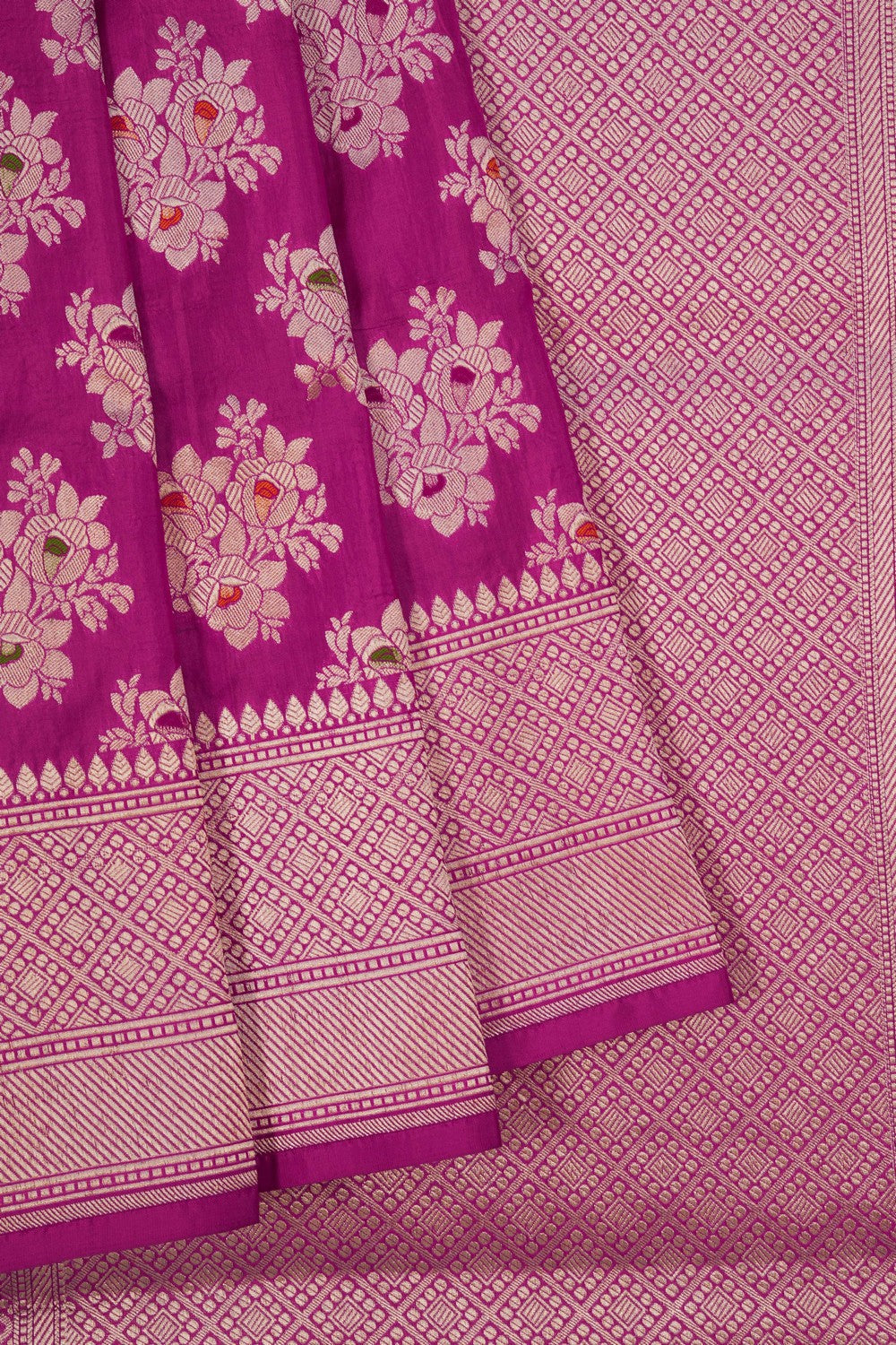 Image of Banarasi Brocade Silk Pink Saree