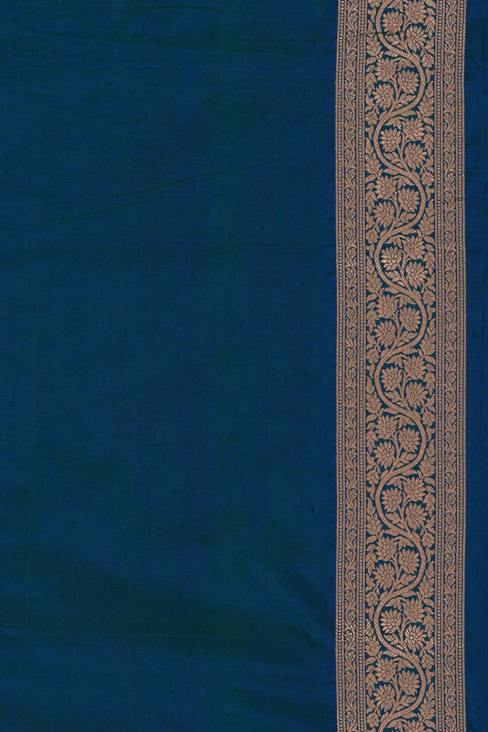 Image of Banarasi Brocade Silk Peacock-Blue Saree