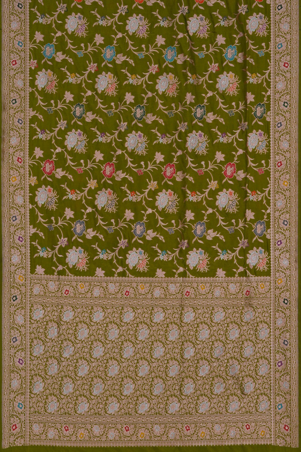 Image of Banarasi Brocade Silk Heena Green Saree