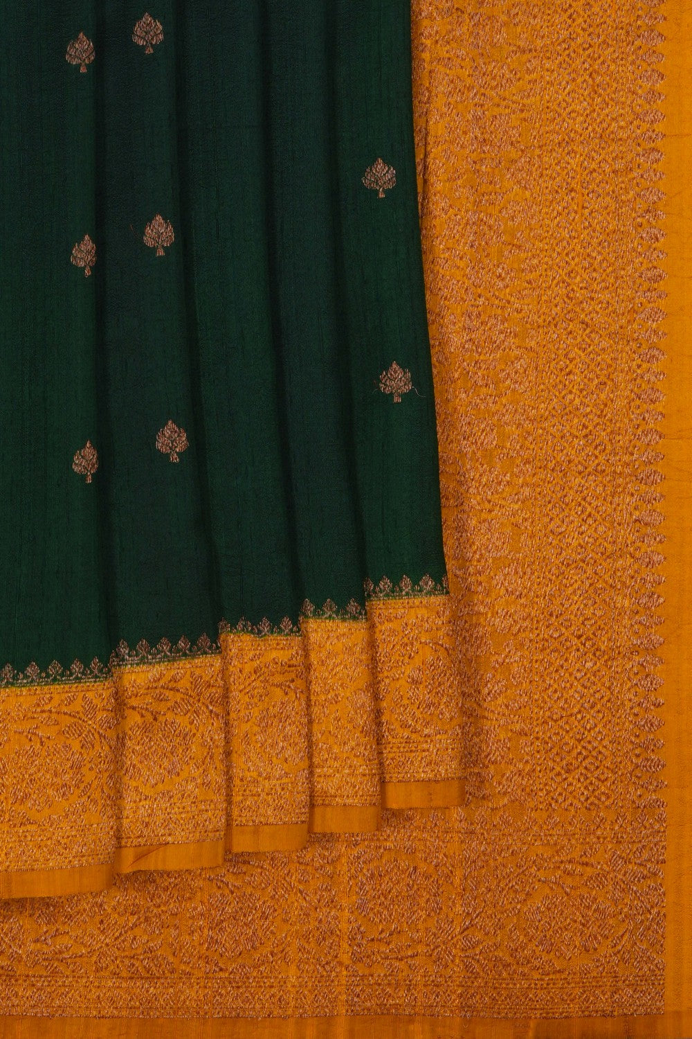 Image of Banarasi Dupion Silk Green Saree