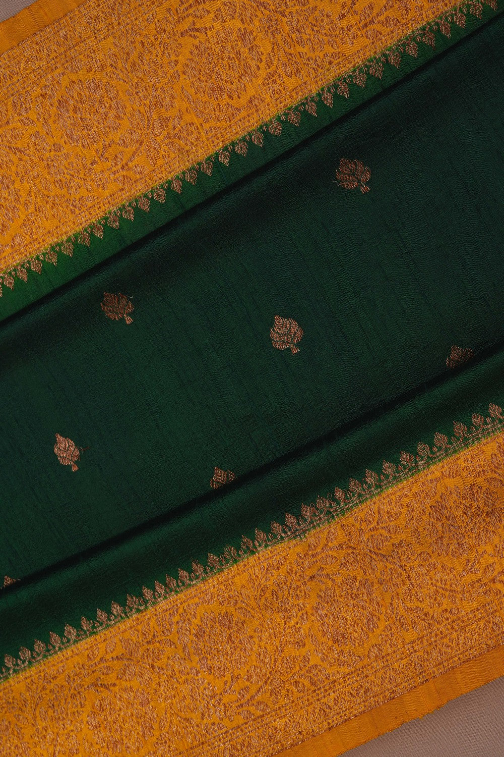 Image of Banarasi Dupion Silk Green Saree